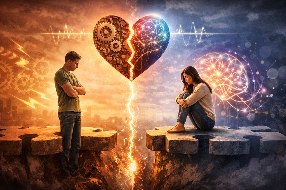 Couple learning relationship dynamics and emotional processing differences using HumanOp personal development tools